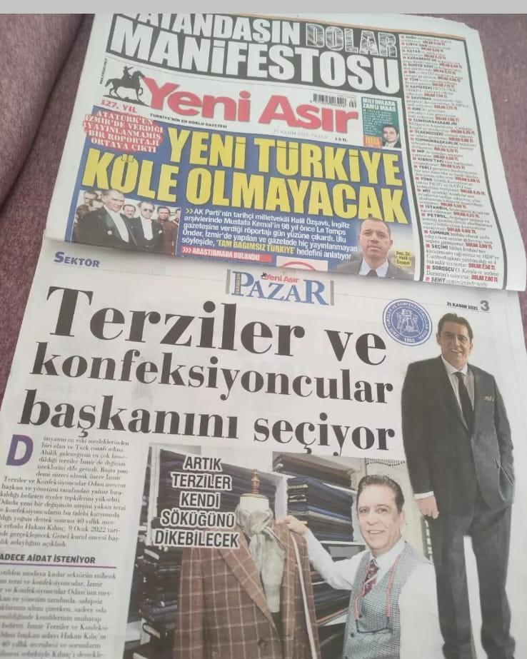 Gazete sayfasında terzilik röportajı